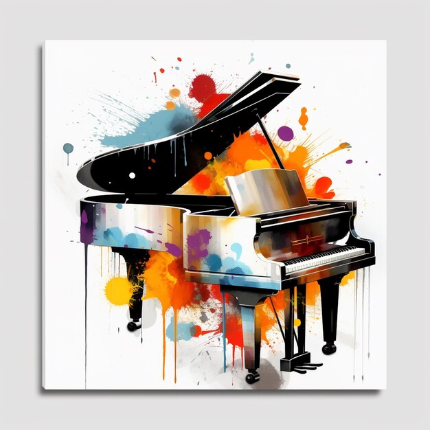 Photo coloré une illustration de piano