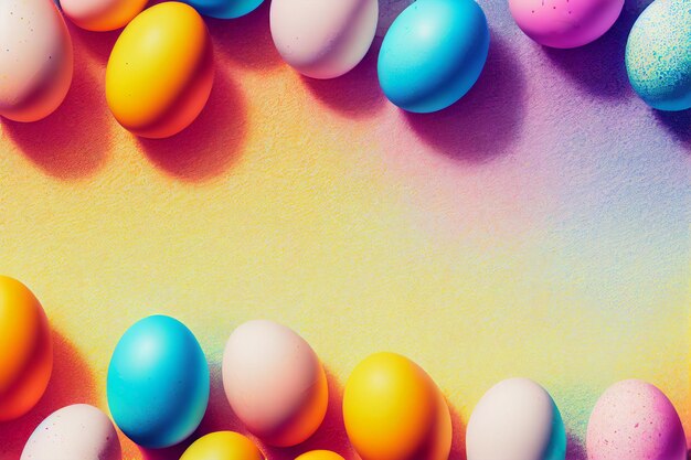 Colorful easter eggs fond