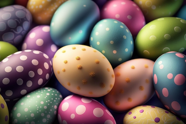 Colorful easter eggs fond