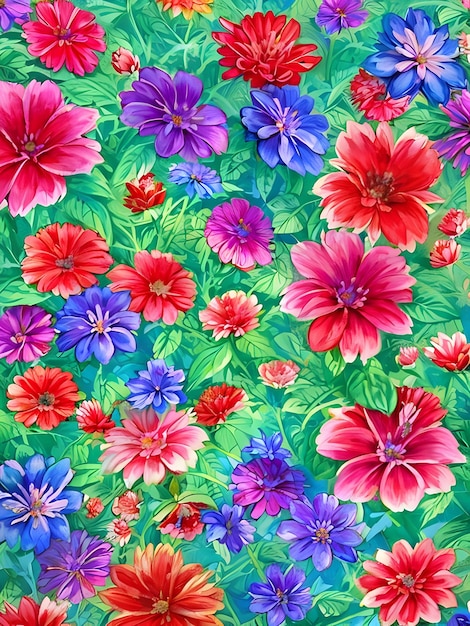 Colorful flowers background