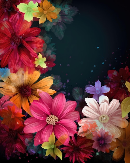 Colorful flowers background