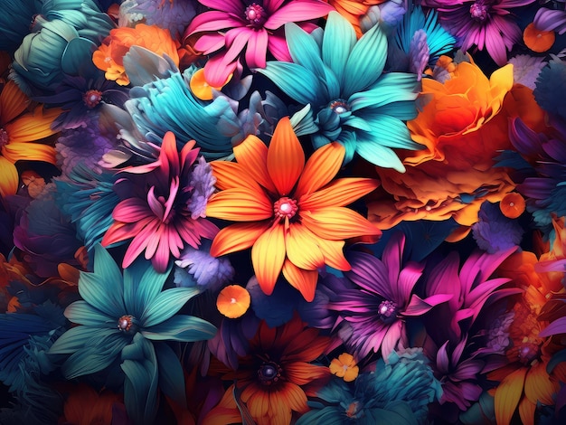 Colorful flowers background