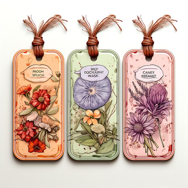 Photo colorful de savon fait à la main boutique tag card papier tag card savon bar forme croquis style aquarelle