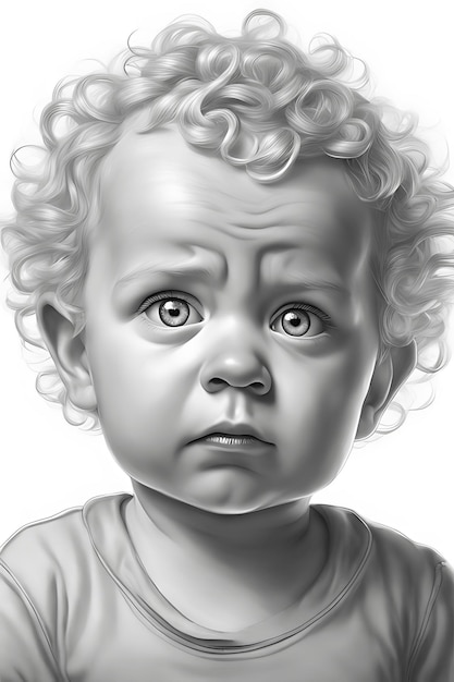 Coloriage adorable bébé