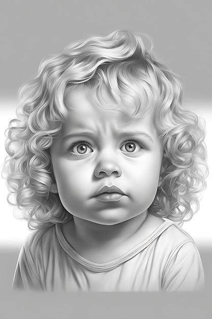 Coloriage adorable bébé