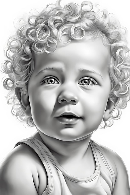 Coloriage adorable bébé