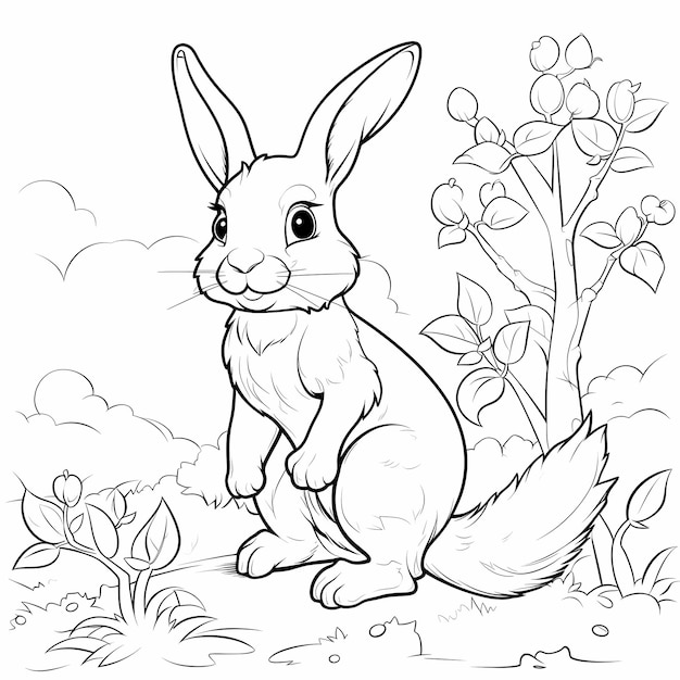 Coloriage amusant et facile avec le lapin