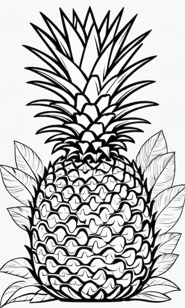 Photo coloriage d'ananas pour les enfants