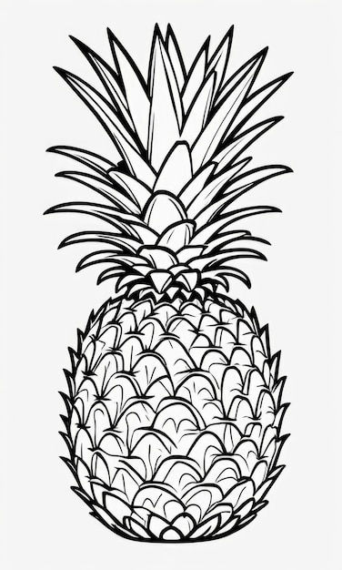 Photo coloriage d'ananas pour les enfants