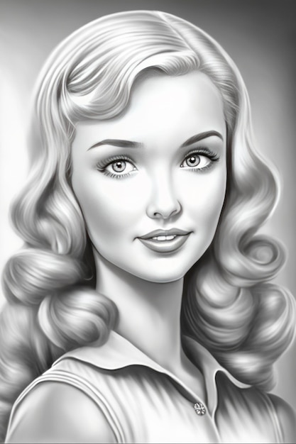 Coloriage barbie niveaux de gris