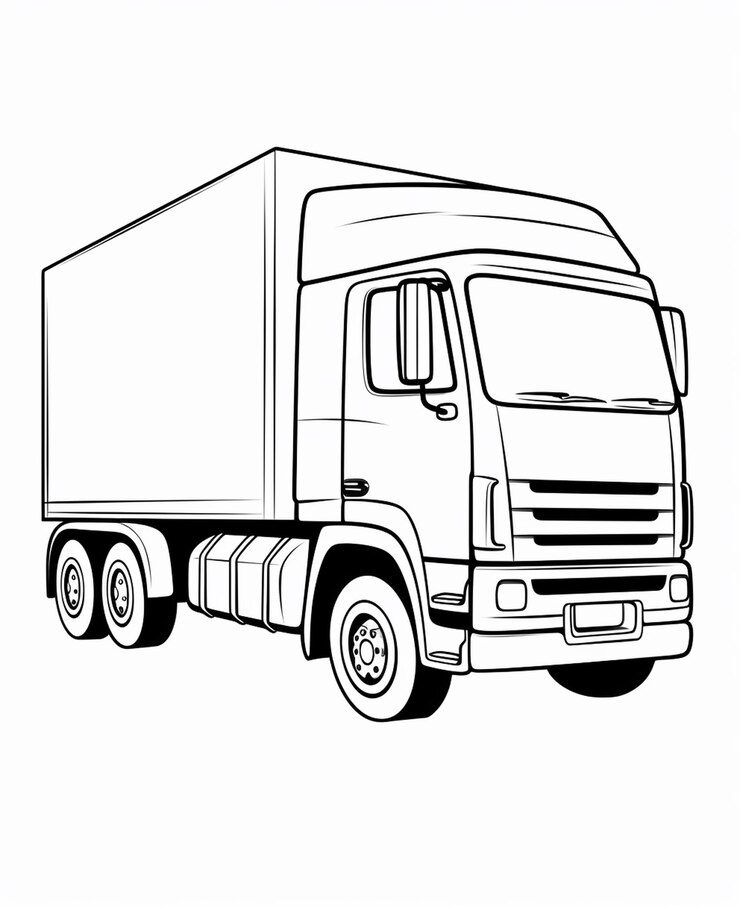 Photo coloriage camion truck pour enfants transport coloriages à imprimer