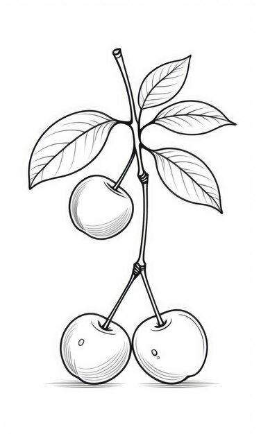 Photo coloriage de cerises pour enfants