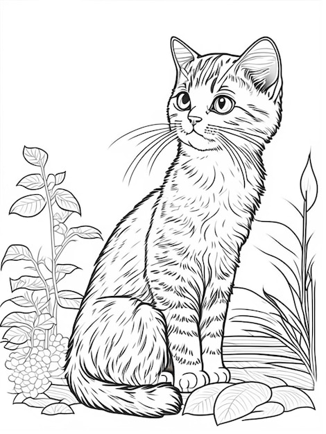 Coloriage chat pour adultes Coloriage pour enfants