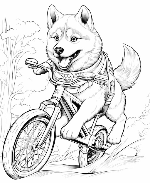 coloriage de chien de super-héros pour les enfants style anime