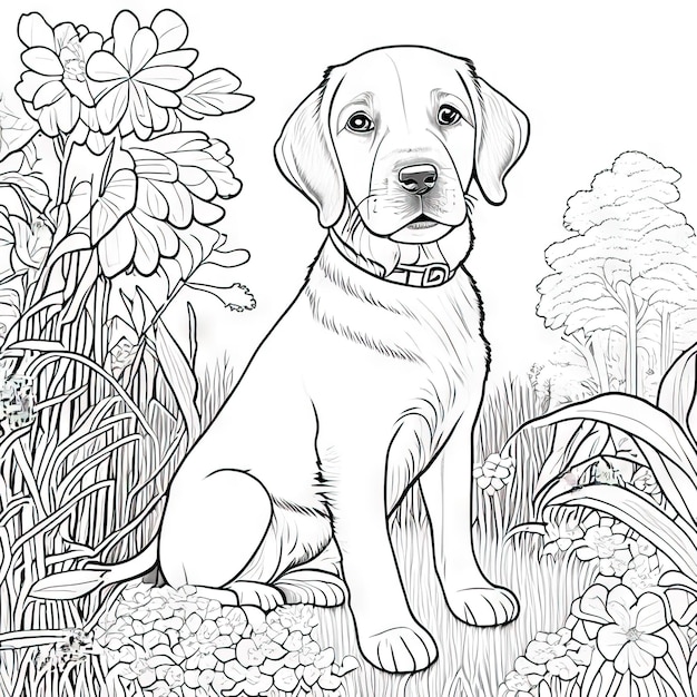 Photo coloriage de chien