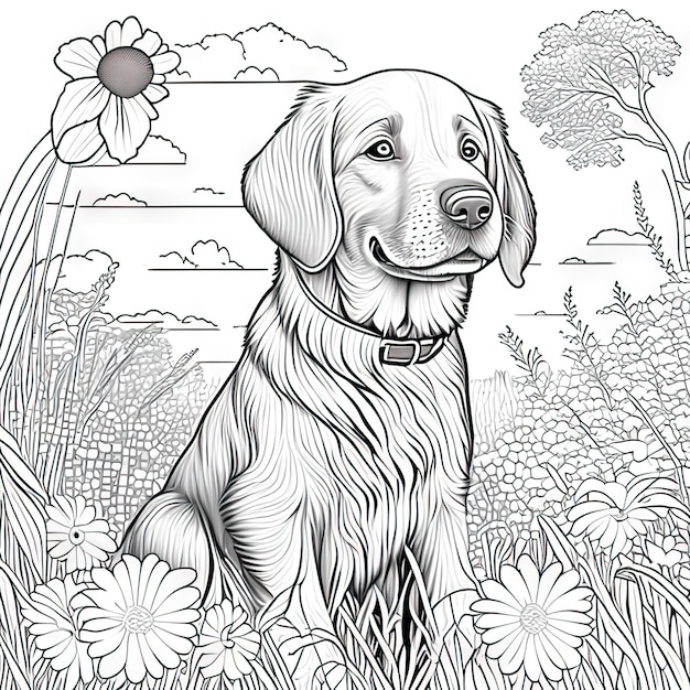 Photo coloriage de chien