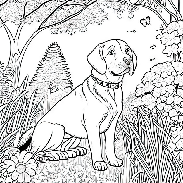 Photo coloriage de chien