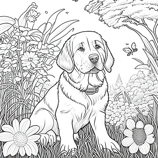 Photo coloriage de chien