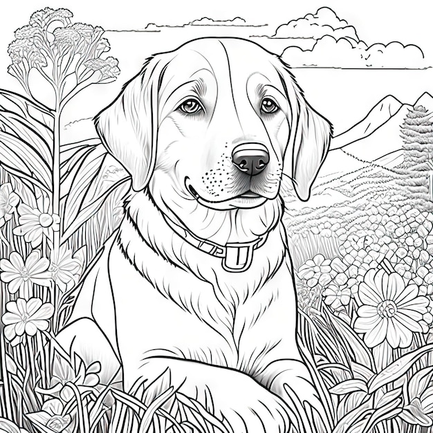 Photo coloriage de chien