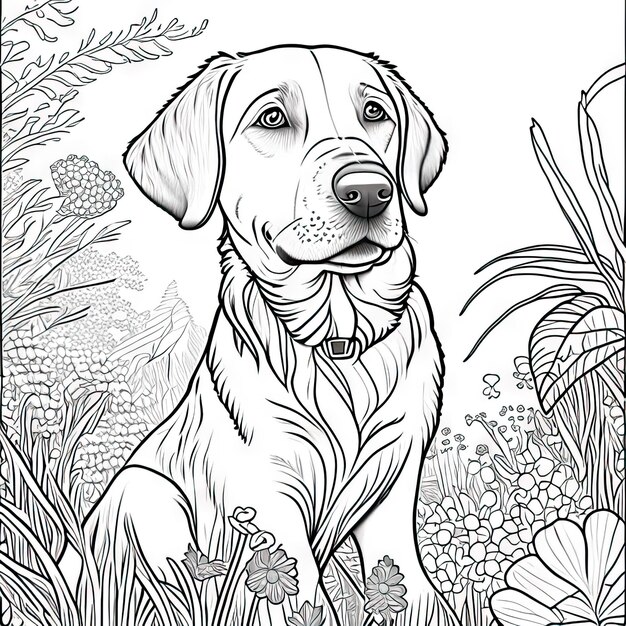 Photo coloriage de chien