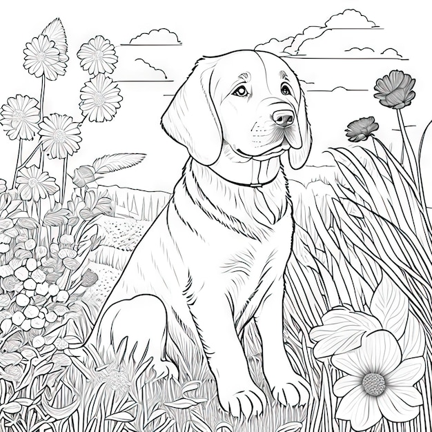 Photo coloriage de chien