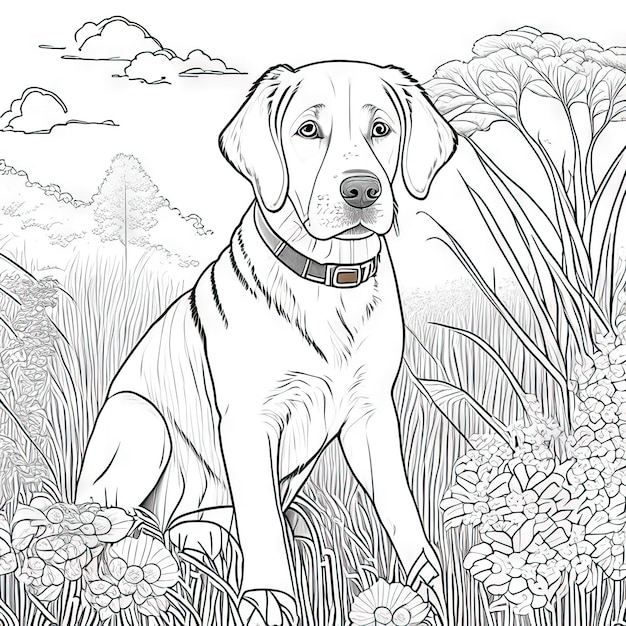 Photo coloriage de chien