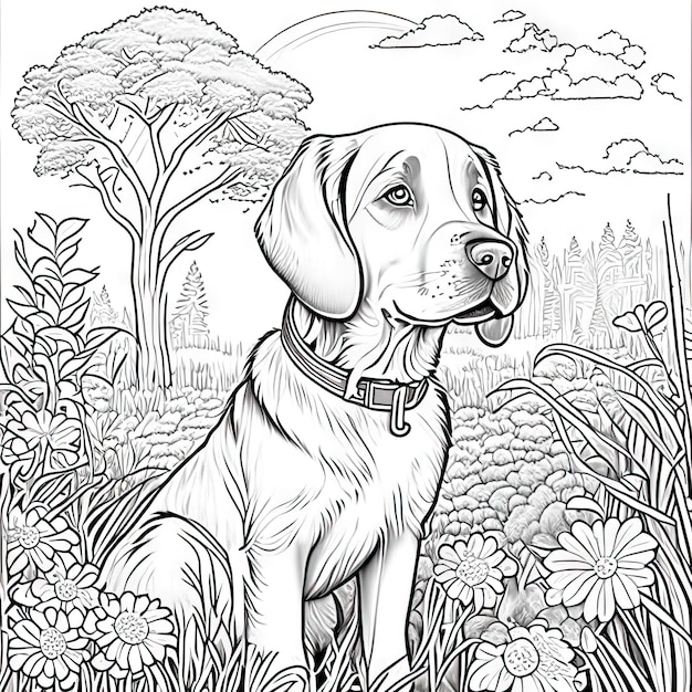 Photo coloriage de chien