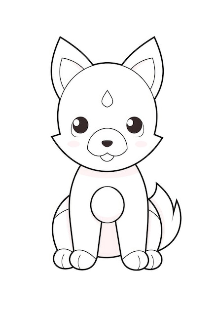 Coloriage chiot mignon sur papier A4