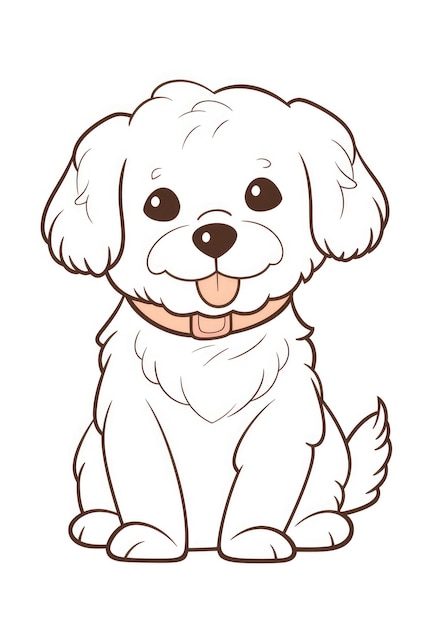 Coloriage chiot mignon sur papier A4