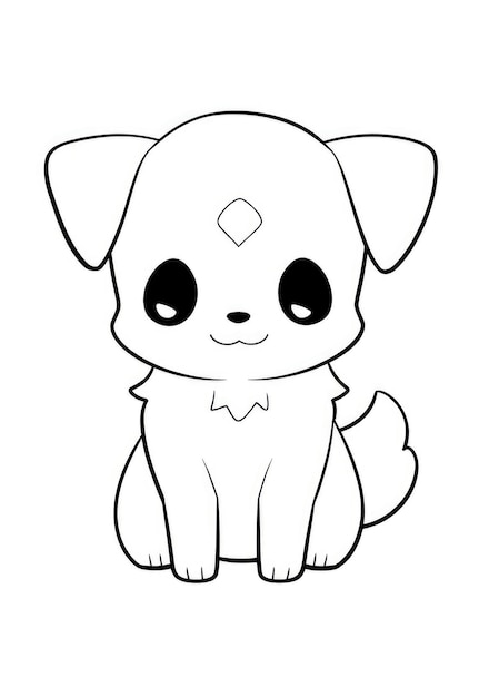 Coloriage chiot mignon sur papier A4