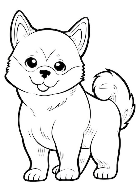 Coloriage chiot mignon sur papier A4