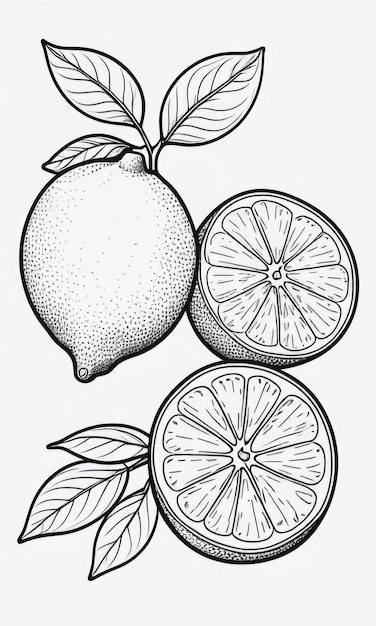 Photo coloriage de citron pour les enfants