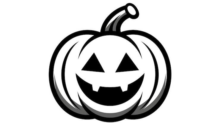Photo coloriage citrouille noir et blanc citrouille halloween