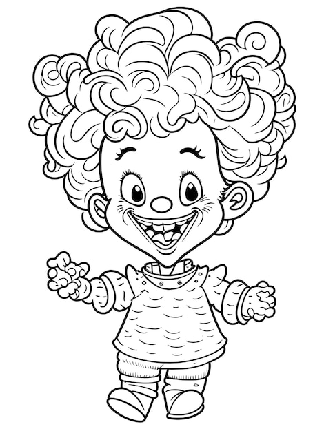 Coloriage de clown drôle pour Colorier