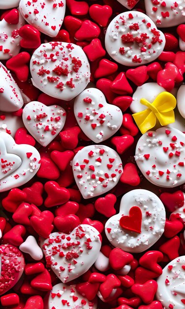 coloriage de coeurs de bonbons saint valentin