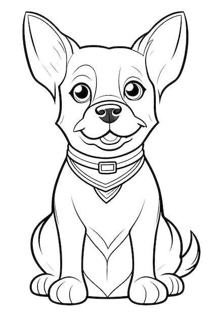 Coloriage contour de la page de coloriage pour enfants Illustration de chien mignon