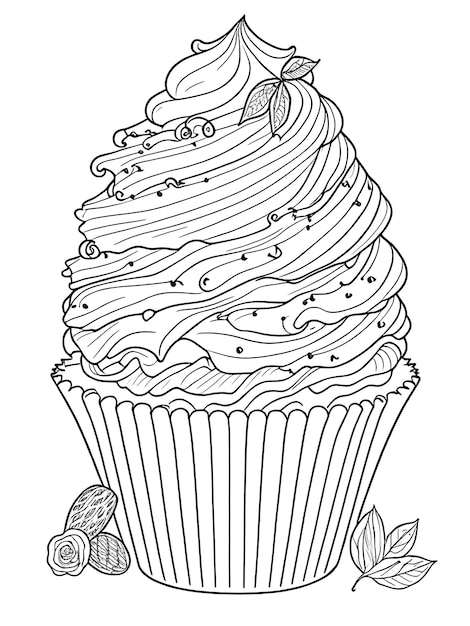 Photo coloriage de cupcake