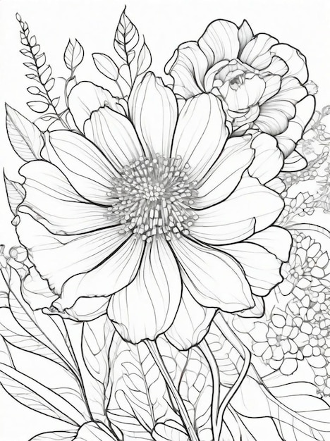 coloriage dessin au trait fleur