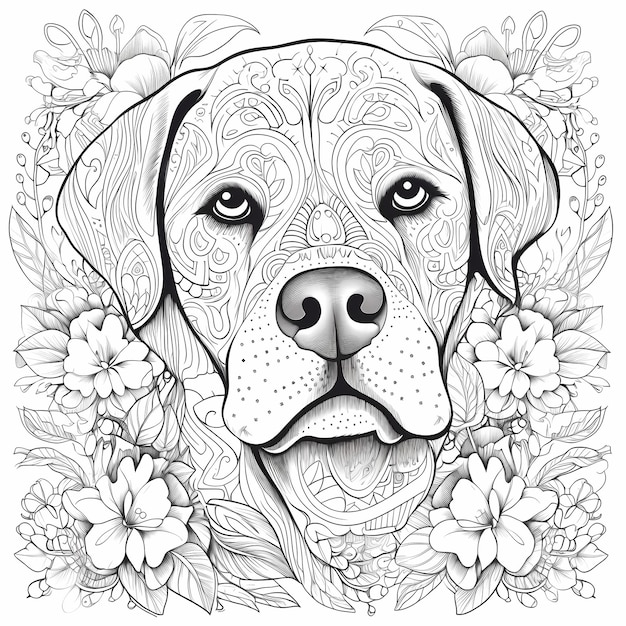 Coloriage Dog Lover pour adultes, motifs de mandala