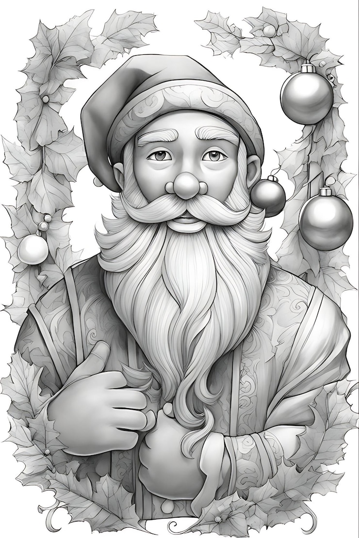 Coloriage Du Père Noël Coloriage De Noël Croquis Au Crayon Du Père Noël