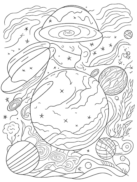 Coloriage espace pour les enfants