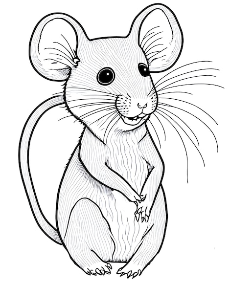 Coloriage facile de rats pour les enfants