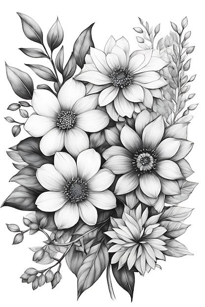 Coloriage de fleurs pour adultes