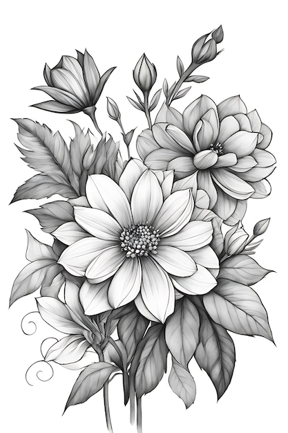 Coloriage de fleurs pour adultes