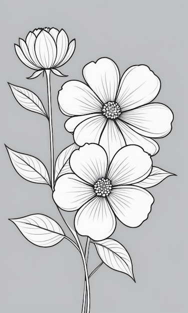 Photo coloriage de fleurs de stramonium pour enfants