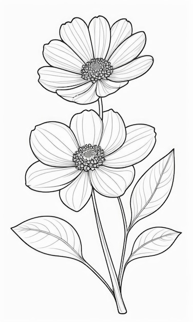 Photo coloriage de fleurs de stramonium pour enfants