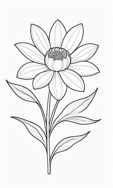 Photo coloriage de fleurs de stramonium pour enfants