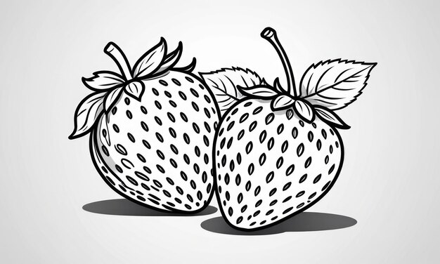 Photo coloriage de fraises pour enfants