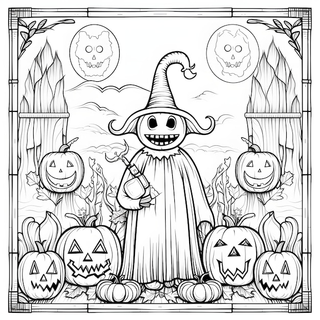 Photo coloriage halloween noir et blanc