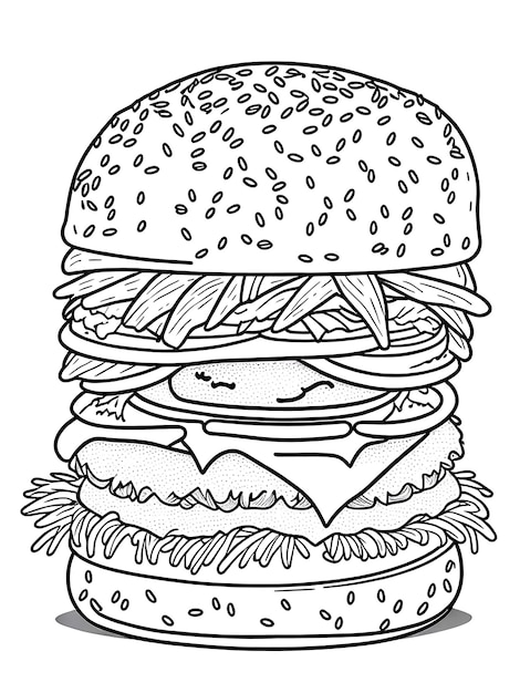 Coloriage de Hamburger pour Colorier